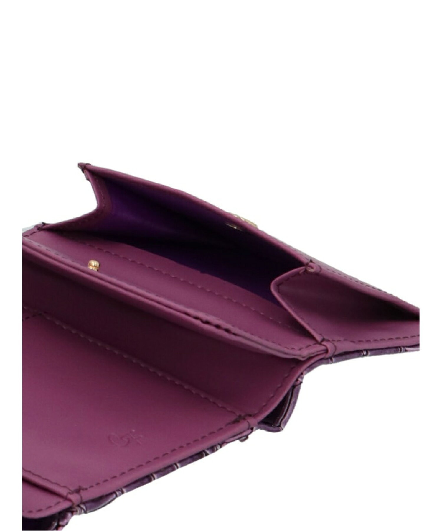 Cathie Ferrari/(W)エナメル クロコ型押素材 三つ折財布